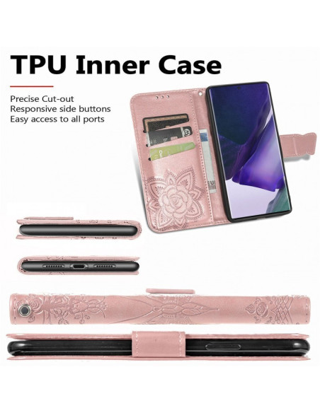 Samsung S25 Ultra Plånboksfodral PU-Läder 4-FACK Motiv Fjäril