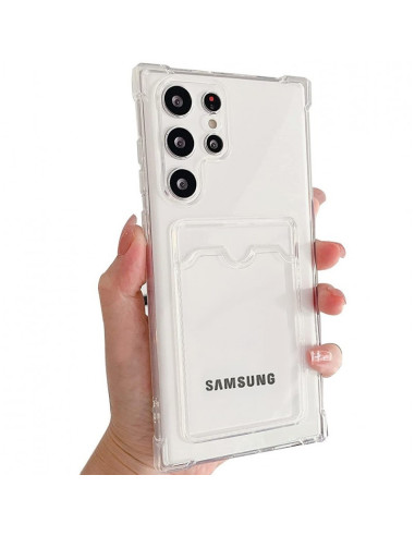 Stöttåligt Skal med Kortfack Förstärkta Hörn Samsung S25 Ultra