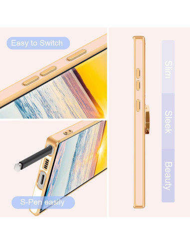 Samsung S25 Ultra Elegant &amp; Stöttåligt Skal med Ringhållare Flawless - Roseguld