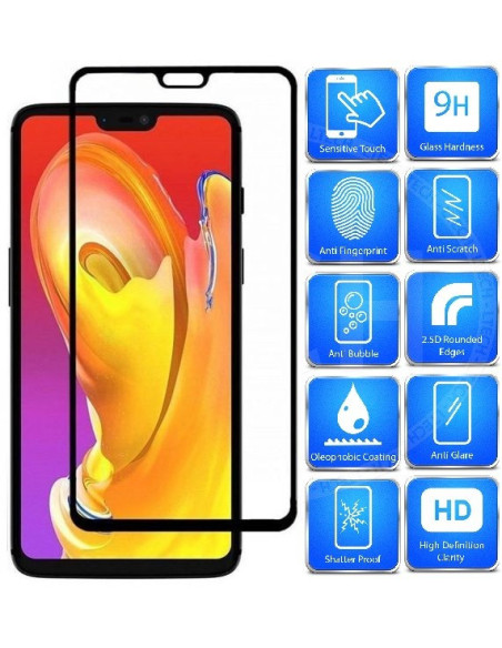2-PACK OnePlus 6 Härdat Glas 0.26mm 2.5D 9H Fullframe