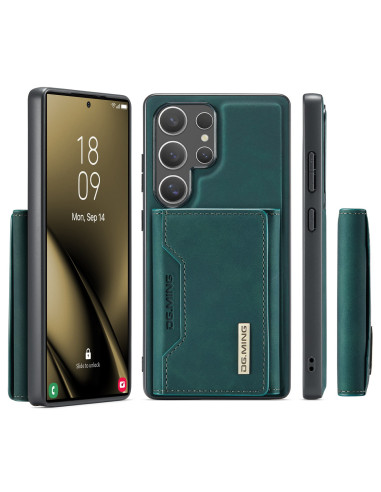 8-FACK Samsung S25 Ultra Stöttåligt Skal med Magnetisk Korthållare DG.MING Detach - Grön