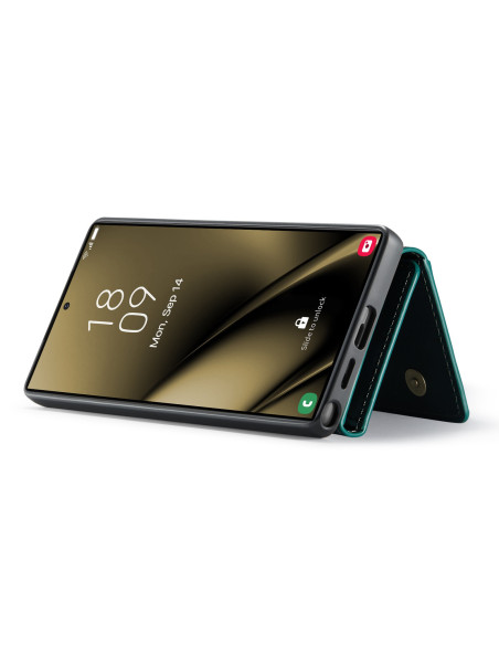 8-FACK Samsung S25 Ultra Stöttåligt Skal med Magnetisk Korthållare DG.MING Detach - Grön