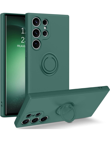 Samsung S25 Ultra Stöttåligt Skal med Ringhållare CamShield - Grön