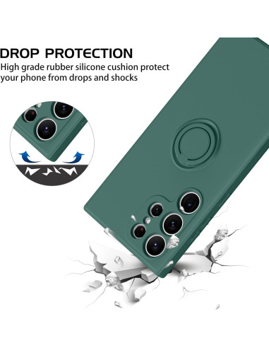 Samsung S25 Ultra Stöttåligt Skal med Ringhållare CamShield - Grön