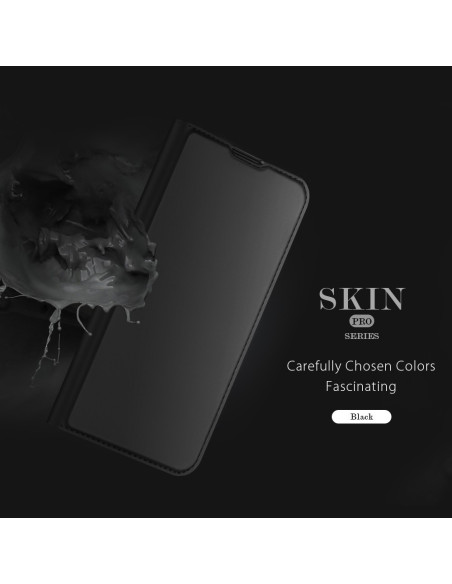 Svart Dux Ducis Skin Pro fodral för Samsung A42 5G, sett framifrån med slät yta och utan öppning