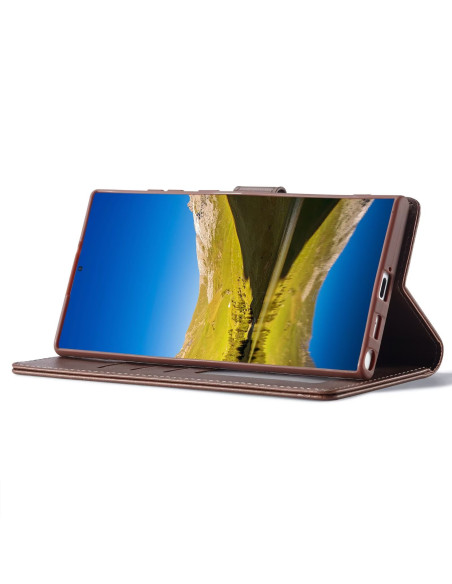 LC.IMEEKE Plånboksfodral Samsung S25 Ultra - Mörkbrun