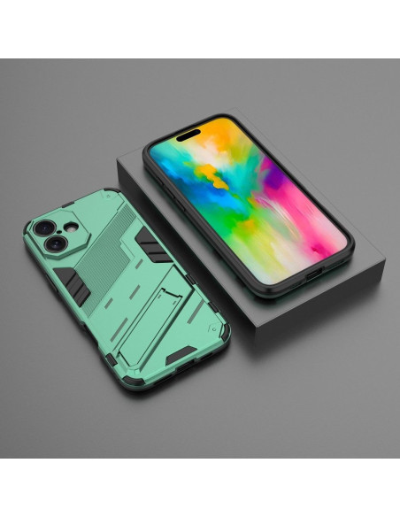 iPhone 16 Stöttåligt Skal med Kickstand ThinArmor V2 - Grön