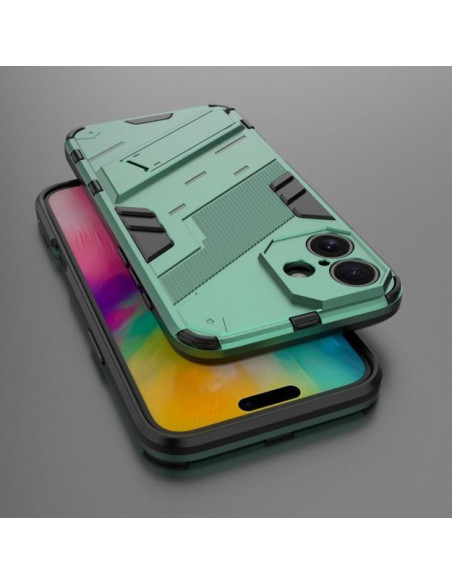 iPhone 16 Stöttåligt Skal med Kickstand ThinArmor V2 - Grön