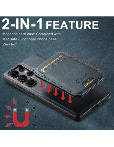 Suteni™ 2in1 Magsafe Skal med Korthållare Samsung S25 Ultra - Blå