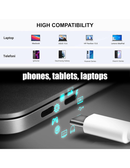 Snabb &amp; Hållbar USB-C Kabel 1M – Perfekt för Laddning &amp; Dataöverföring