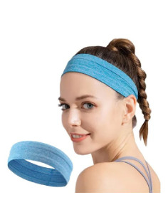 Elastiskt pannband för löpning & träning – Blå