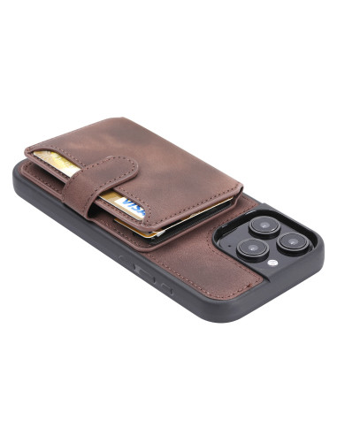 iPhone 16 Pro Max Stöttåligt Premium Skal RFID 7-FACK Solid V6 Nordcell™ - Brun
