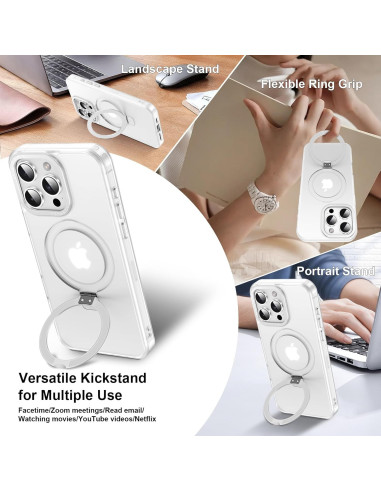 iPhone 16 Pro Max Stöttåligt Magsafe Skal med Kickstand Nordcell™- Transparent