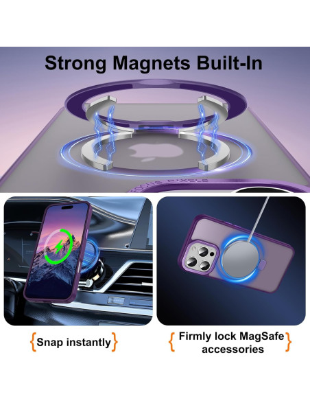 iPhone 16 Pro Stöttåligt Magsafe Skal med Kickstand Nordcell™- Lila
