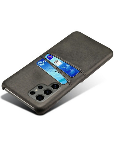 Samsung S25 Ultra Stötdämpande Mobilskal Korthållare Retro V2 - Svart