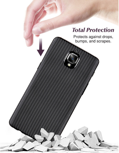 OnePlus 3/3T Stöttåligt Skal FullCarbon® V2