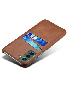 Samsung S25 Plus Stötdämpande Mobilskal Korthållare Retro V2 - Brun