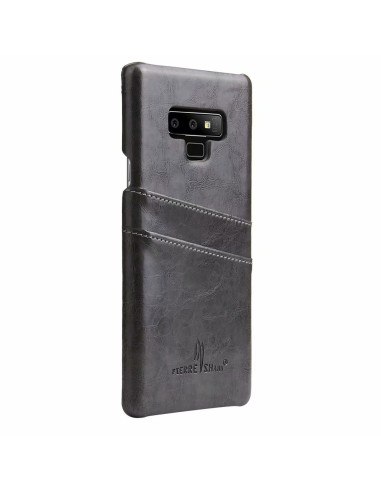 Svart retro-skal för Samsung Note 9 med korthållare, sett från sidan