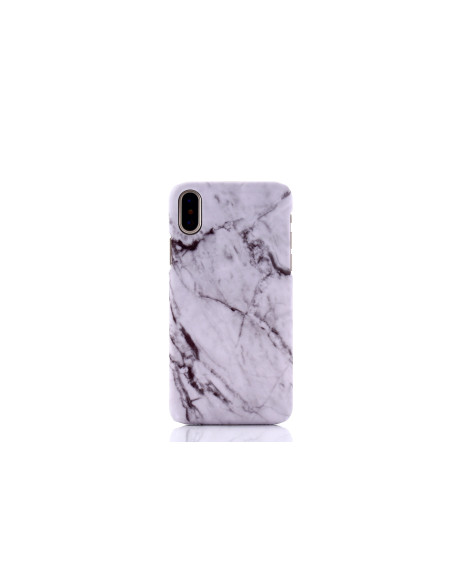 iPhone XS Max marmorskal med vitt och grått marmormönster, sett från sidan