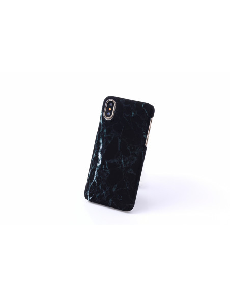 iPhone XS Max marmorskal med svart marmormönster, sett från sidan