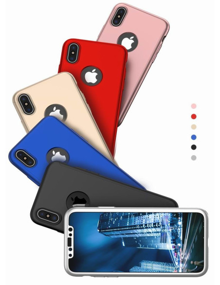 iPhone XS Max 360° 3in1 FullCover Skal + 0.26mm 9H Glas