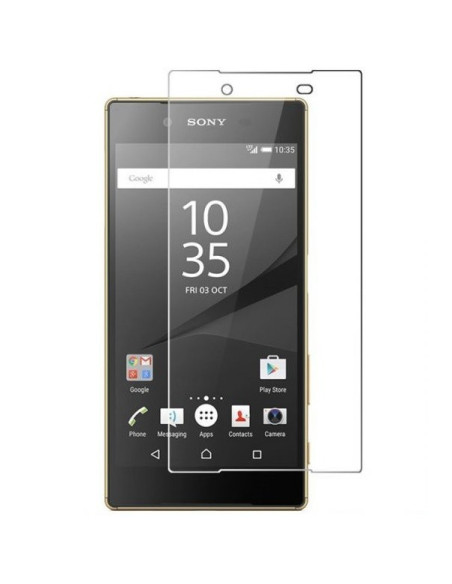 Transparent skärmskydd monterat på Xperia Z3 Compact med tydlig skärmvy
