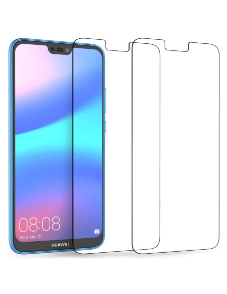 Transparent skärmskydd för Huawei P20, visat framifrån med tydlig passform