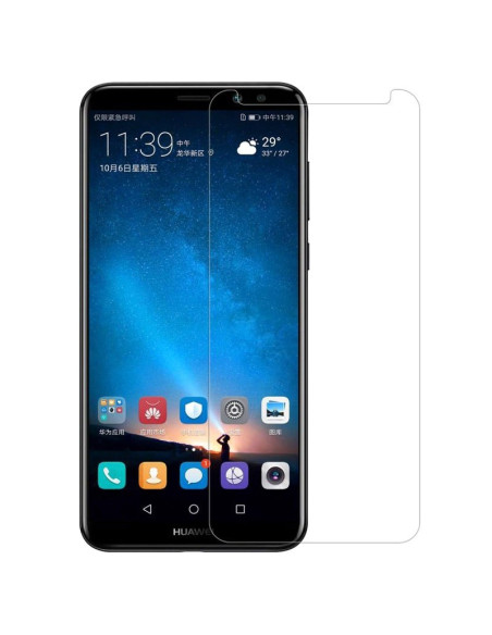 Transparent skärmskydd monterat på Huawei Mate 10 Pro med tydlig skärmvy