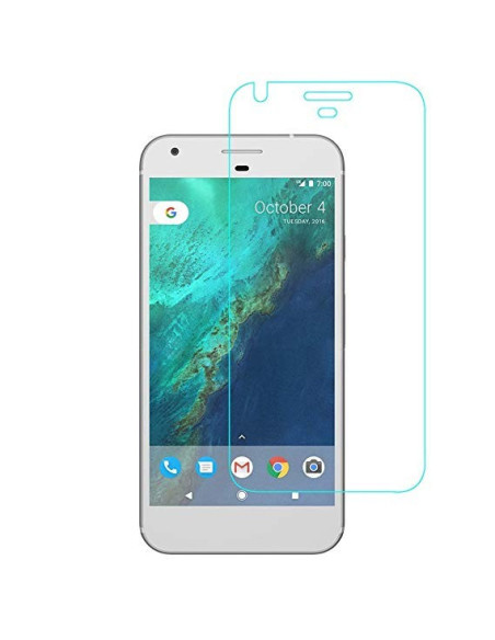 Transparent skärmskydd monterat på Google Pixel med tydlig skärmvy