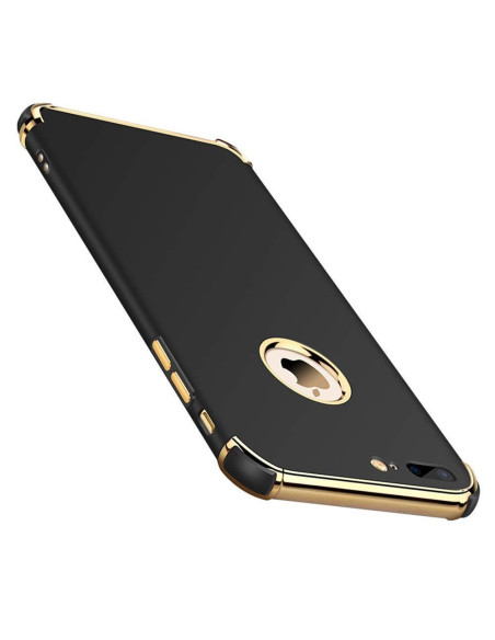 Svart iPhone 8 skal med guldiga detaljer, sett från sidan