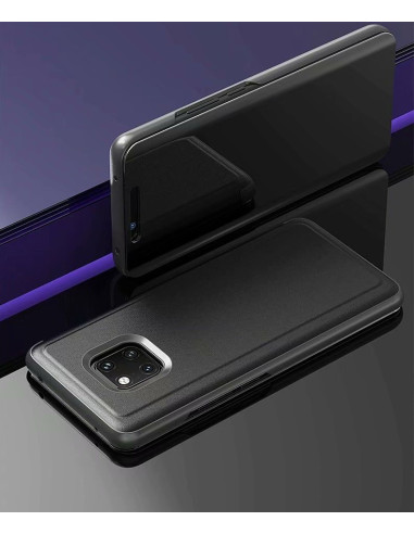 Svart Smart Flipfodral för Mate 20 Pro med stängd framsida, visad från sidan