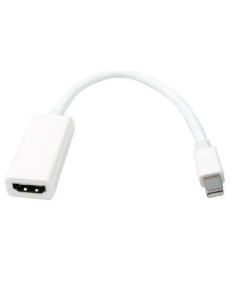 Mini DisplayPort till HDMI-adapter med vit kabel och anslutningar