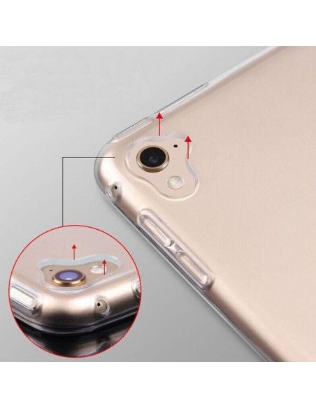 Detaljvy av hörnskydd på transparent TPU-skal för iPad Pro 12.9" 2018