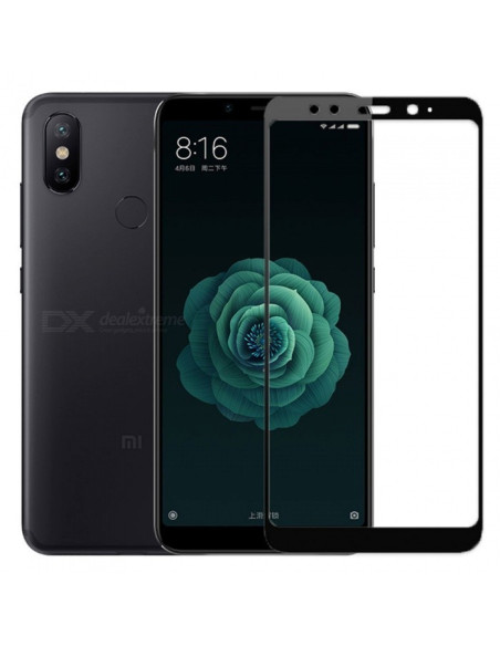 Härdat glas för Xiaomi Redmi 6A, visat framifrån med fullskärmstäckning
