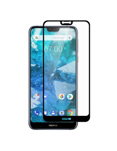 Härdat glas för Nokia 7.1, monterat på telefonens skärm, med fullframe-design
