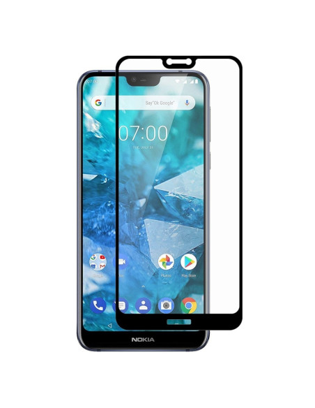 Härdat glas för Nokia 7.1, monterat på telefonens skärm, med fullframe-design