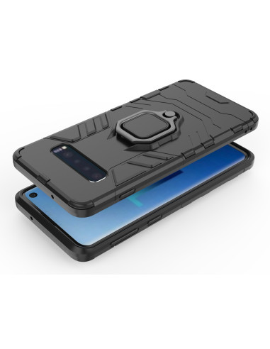 Samsung S10 skal med ringhållare, visat ovanifrån för att framhäva design och passform