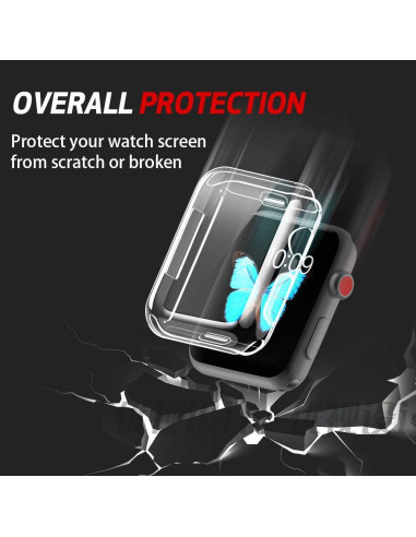 Transparent TPU-skal för Apple Watch 42mm med fokus på skärmskydd och design
