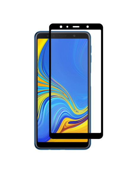 Transparent skärmskydd för Samsung A9 2018, visat framifrån med fullramdesign