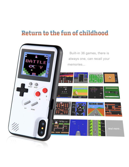 iPhone X/XS Klassisk Gameboy Skal Färgskärm | 36st Små Spel