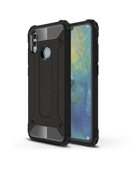 Stöttåligt SlimArmor-skal för Huawei P Smart 2019, sett från sidan med detaljerad vy av materialet