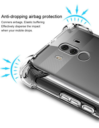 Detaljvy av Mate 20 Pro skalets förstärkta hörn och knappar, med fokus på stöttålig design