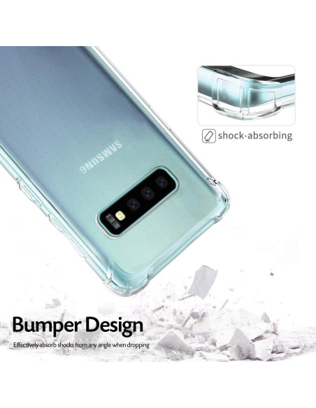 Samsung S10 Plus skal med stöttålig design och förstärkta hörn, detalj av bumperskydd