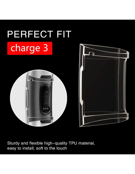 2-PACK Heltäckande Ultratunn TPU Skal Fitbit Charge 3 Liquid