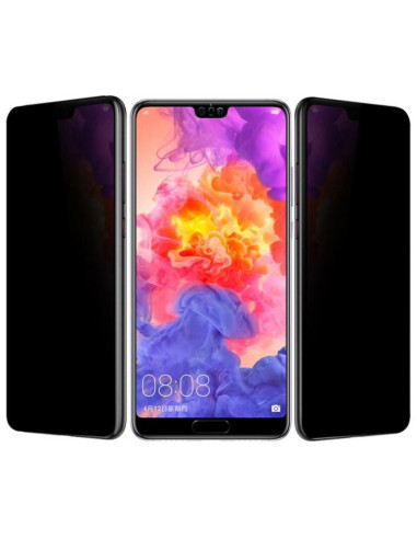 Privacy Härdat glas för Huawei P30, monterat på telefon med skärmskyddets effekt
