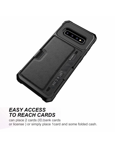 Samsung S10e Stöttåligt Skal med Kortfack Solid V2
