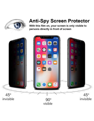2-PACK Huawei P30 Lite Privacy Härdat glas 0.26mm 2.5D 9H