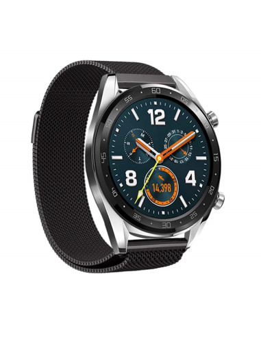Milanesisk loop armband i svart för Huawei Watch GT 46mm med elegant design