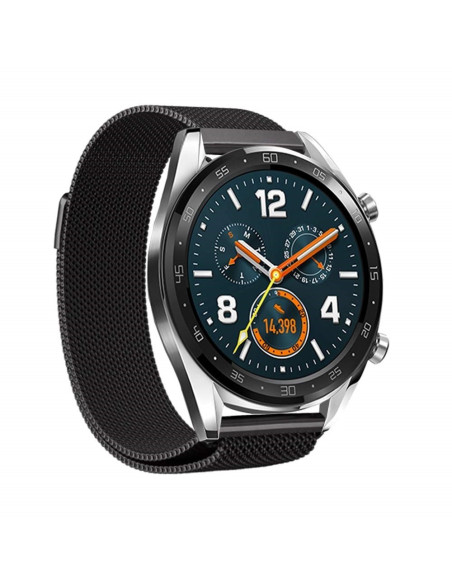Milanesisk loop armband i svart för Huawei Watch GT 46mm med elegant design