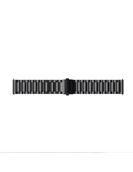 Svart metallarmband för Samsung Galaxy Watch 42mm LTE, sett ovanifrån med fokus på länkarna